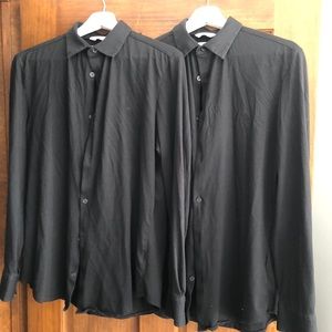 2 all black Calvin Klein Liquid Touch Shirts